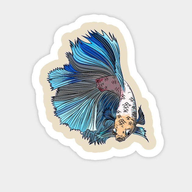 blue sea ornamental fish Sticker by Cankibar